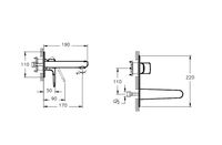 A4272136EXP Root Round Встроенный смеситель для раковины настенный черный матовый VITRA — фото 2, Смесители для раковины