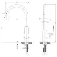 Товар: S35 Смеситель для кухни, выс.пов.излив 179мм, р/ОД, хром, ROS, S35-24 - фото 2 S35 Смеситель для кухни, выс.пов.излив 179мм, р/ОД, хром, ROS, S35-24 — фото 2, Смесители для кухни