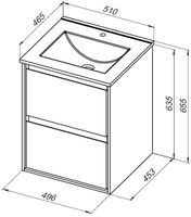 Товар: Тумба с раковиной Aquanet Милан 60 цв. дуб светлый 00340167 - фото 3 Тумба с раковиной Aquanet Милан 60 цв. дуб светлый 00340167 — фото 3, Тумбы с раковиной