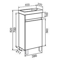 Тумба напольная с умывальником SYDNEY 40 /правая/ AQUA DE MARCO 5040WCSYD — фото 10, Тумбы с раковиной