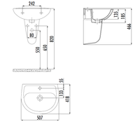 CREAVIT Раковина мебельная (40*50 см) TP150 арт-TP150-00CB00E-0000 — фото 2, Раковины подвесные