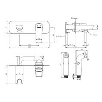Ursus Смеситель для биде, гигиен.душ встраиваемый держ.на теле, р/ОД, черный, LM, арт-LM7220BL — фото 2, Гигиенические души