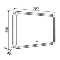 Товар: Зеркало с LED-подсветкой BALATON (89*68,5) /AQUA DE MARCO Bal90/70 - фото 11 Зеркало с LED-подсветкой BALATON (89*68,5) /AQUA DE MARCO Bal90/70 — фото 11, Зеркала в ванную комнату