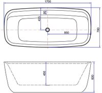 Акриловая ванна Aquanet Family Fine 170x78 арт-95778-GW-MB — фото 3, Акриловые ванны