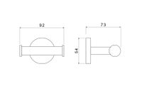 AQ4202BG ОБЕРОН крючок двойной, шлиф. золото — фото 6, Крючки для полотенец