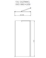 Душевой уголок Alpha , 950*900, хром, стекло прозрачное арт-VSR-3ALP9095CL — фото 5, Прямоугольные душевые уголки
