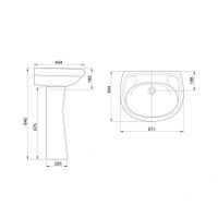 Умывальник "Воротынский" 57,1 см. без отв.,1 сорт SANTERI арт-131117S0000B0 — фото 3, Раковины подвесные