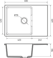 Товар: GRANFEST Мойка URBAN 668L 1-чаша+крыло 680*490мм песочный арт.GF-UR- 668L песочный - фото 4 GRANFEST Мойка URBAN 668L 1-чаша+крыло 680*490мм песочный арт.GF-UR- 668L песочный — фото 4, Кухонные мойки