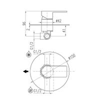 Смеситель Vltava для душа, VT483LCMAT — фото 2, Смеситель для душа