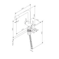F8F05700 Func, смеситель для кухни с L-изливом с каналом для питьевой воды, хром — фото 9, Смесители для кухни