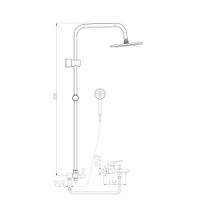 Смеситель Colorado для ванны, душевой комплект, головной душ, черный матовый/хром, арт-CO154.5/3CMATC — фото 2, Душевые стойки