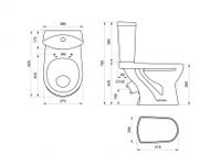Унитаз-компакт "Ультра" косой выпуск, с кнопочной арматурой и сиденьем SANTERI 1P4013S0000BF — фото 10, Напольные унитазы