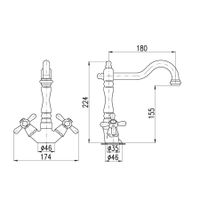 Товар: Смеситель Morava retro для биде с донным клапаном пласт., MK121.5/8CMAT - фото 2 Смеситель Morava retro для биде с донным клапаном пласт., MK121.5/8CMAT — фото 2, Смесители для биде