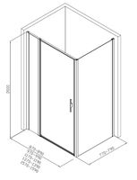 Душевой уголок Allen Brau Priority 160x80 3.31038.BA + 3.31041.BA серебро браш 3.31038.BA + 3.31041.BA — фото 2, Прямоугольные душевые уголки