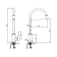 Смеситель для кухни с гибким изливом BELZ , сатин арт-B73809-1 — фото 14, Смесители для кухни