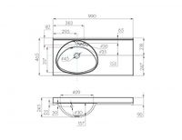 Раковина ОТЕЛЬ 3/1000, левая с навесами и диспенсором 1A70073NOT01L — фото 2, Раковины подвесные