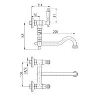 Товар: MK501.5/29SM MORAVA RETRO - смеситель кухонный настенный, ЦВЕТ БРОНЗА - фото 2 MK501.5/29SM MORAVA RETRO - смеситель кухонный настенный, ЦВЕТ БРОНЗА — фото 2, Смесители для кухни