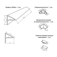 Бордюр BERGES для ванн и душевых поддонов (комплект) 1800/30мм х 2 арт-051033 — фото 3, Экраны для ванн