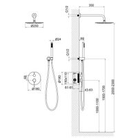 Душевая система встроенная Timo Saona SX-2369/16SM белый матовый — фото 3, Душевые системы