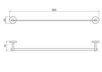 БЕТТА полотенцедержатель 600 мм, оружейная сталь арт-AQ4614BGM — фото 6, Полотенцедержатели