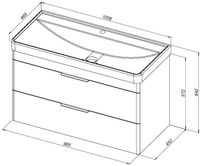 Тумба с раковиной Aquanet Ирис new 100 подвесная 2 ящ. цв. белый глянец 00342095 — фото 3, Тумбы с раковиной