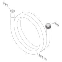F0420B00 Душ.шланг монолитный 2000 мм, хром — фото 2, Душевые шланги