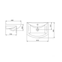 Умывальник мебельный "Грация" 60 см. с отв., 1 сорт SANTERI арт-131203S0011B0 — фото 9, Раковины встраиваемые сверху