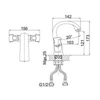 Товар: Смеситель для раковины D&K Hessen , хром арт-DA1382101 - фото 3 Смеситель для раковины D&K Hessen , хром арт-DA1382101 — фото 3, Смесители для раковины