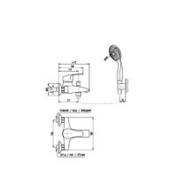 Товар: Смеситель Kongo для ванной с душевым комплектом, держатель стабильный, арт-K054.5/1 - фото 4 Смеситель Kongo для ванной с душевым комплектом, держатель стабильный, арт-K054.5/1 — фото 4, Смеситель для ванны