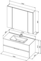 Мебель для ванной Aquanet Алвита New 100 2 ящика, белый матовый 00274205 — фото 3, Комплекты мебели для ванной
