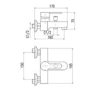 Смеситель Zambezi для ванной, арт-ZA054.5 — фото 2, Смеситель для ванны