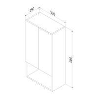 X-Joy, Шкаф навесной с дверками и открытой полкой, 50 см, белый глянец арт-M85CHX05021WG — фото 8, Шкафы для ванной