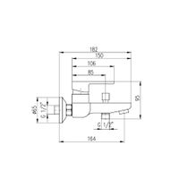 Смеситель Vltava для ванны, VT454.5 — фото 2, Смеситель для ванны