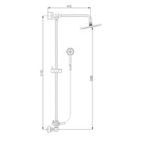 Смеситель Termostat для душа с стабильной душевой штангой, верхний душ 400х235мм, TRM81.5/4-02 — фото 2, Смеситель для душа