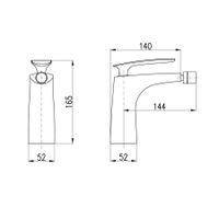 Смеситель Tigris для биде высокий 260 мм, TG144.5 — фото 3, Смесители для биде