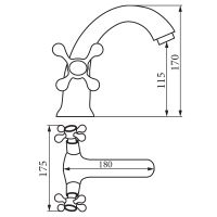 AGATHA Смеситель д/раковины, хром VR.AGT-3710.CR — фото 2, Смесители для раковины