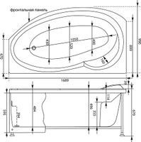 Акриловая ванна Aquanet Jersey 170x90 L 00203988 — фото 3, Акриловые ванны