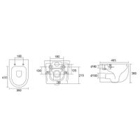 Унитаз-биде ABBER Bequem AC1104TNS подвесной белый, безободковый, смыв торнадо — фото 12, Подвесные унитазы