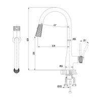 Смеситель для кухни D&K Rhein , хром/черный арт-DA1462505B — фото 1, Смесители для кухни