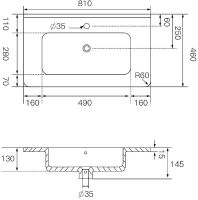 Раковина Allen Brau Paris 80 арт-4.61001.20 — фото 6, Раковины встраиваемые сверху