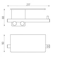 Бумагодержатель с полкой ABBER Osten 316 AA1830BST сталь брашированная — фото 3, Держатели туалетной бумаги