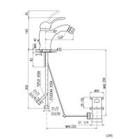 L045.5KCMATZ LABE - смеситель для биде, донный клапан металл, ЦВЕТ ЧЕРНЫЙ МАТОВЫЙ/ЗОЛОТО — фото 2, Смесители для биде