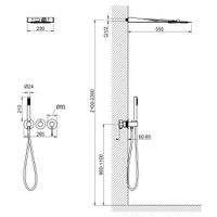 Душевая система встроенная Timo Saona SX-2340/17SM золото матовое — фото 4, Встраиваемые душевые комплекты