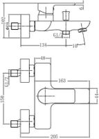 Смеситель для ванны с душем Aquanet Arctic арт-AF520-20СW — фото 6, Смеситель для ванны