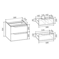 Тумба подвесная NORDIC 60 /левая/ со столешницей из массива 122 см под накладную раковину /AQUA DE MARCO 5060CNOR122/H/L — фото 13, Тумбы под раковину