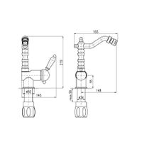 Смеситель Labe для биде с круглым поворотным изливом 185 мм, L508.5/9 — фото 2, Смесители для биде