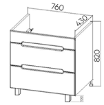 Тумба под раковину VIANT МАРСЕЛЬ 80 подвесная белый арт-VMAR80CO-T2Y — фото 6, Тумбы под раковину