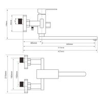 Смеситель для ванны нержавеющая сталь с длинным изливом KUBUS, KUB13-320 — фото 3, Смеситель для ванны