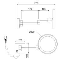 Зеркало с подсветкой Timo Luiro 18474/03 черный — фото 2, Зеркала в ванную комнату