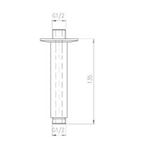 Излив для головного душа, прямоугольный 12 см, металл, ЧЕРНЫЙ МАТОВЫЙ арт-MD0372CMAT — фото 2, Изливы